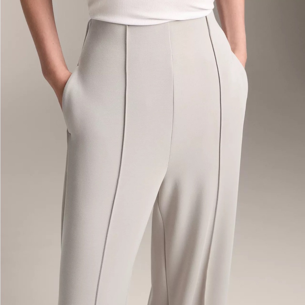 Straight-leg trousers with soft-touch modal and crease